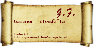 Gaszner Filoméla névjegykártya
